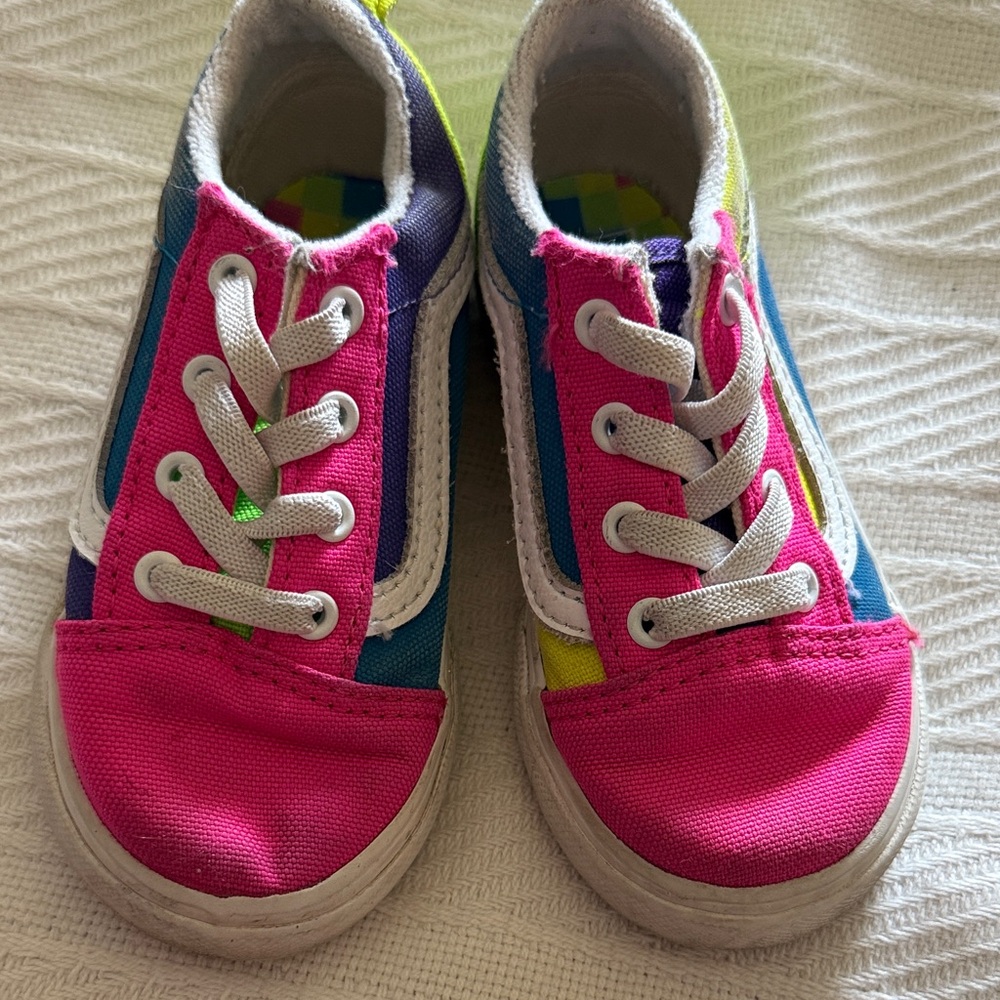 Vans Kids Sneakers in Pink, Blue, and Yellow